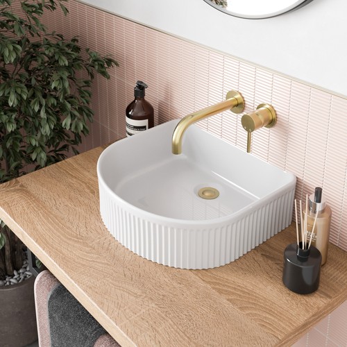 Bathroom fluted countertop - bathroom,