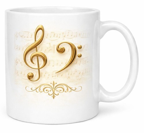Golden treble clef music notes - treble,