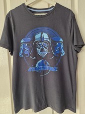 Dart Waider Storm Trooper Mens Black Printed T-Shirt Star Wars Size Medium VGC