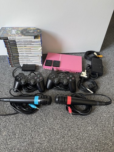 Pink ps2 slim - pink, bundle