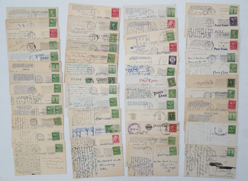 Vintage postcards with - vintage, stamps