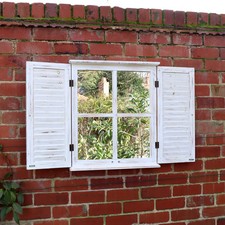 Distressed ivory shutter style - shutter,