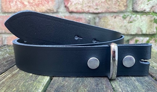 Black real leather - black, press