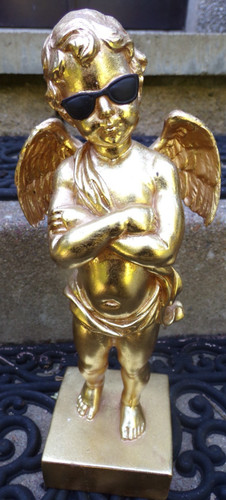 Gold cherub figure ornament - figure,