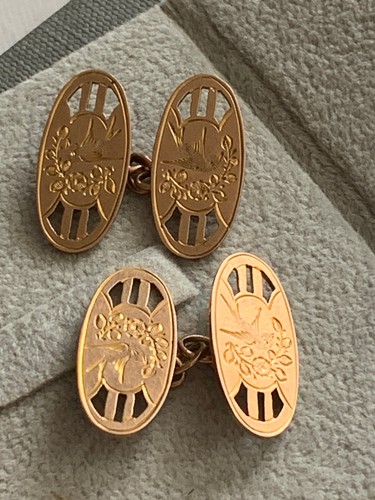 9ct rose gold cufflinks - /9k,