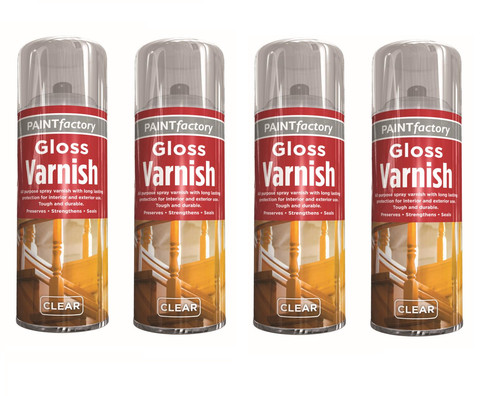Clear gloss varnish spray - 4x,