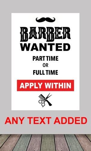 Laminated poster barber wanted - laminated,