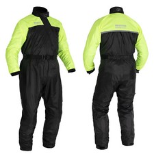 Oxford Rainseal Waterproof Motorcycle Motorbike Oversuit - Black / Fluo