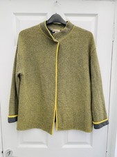 BARTOLINI Made In Italy Merino Mix Olive Green Cardigan Jacket Sz XL 16 Exc Cond