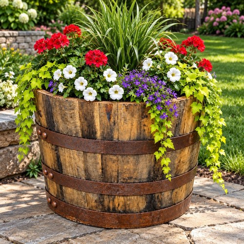 Varnished whisky barrel - varnished,