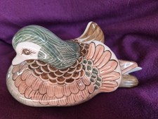 Vintage Hand Painted Mandarin Duck Porcelain Figurine 20x11x12cm Good condition