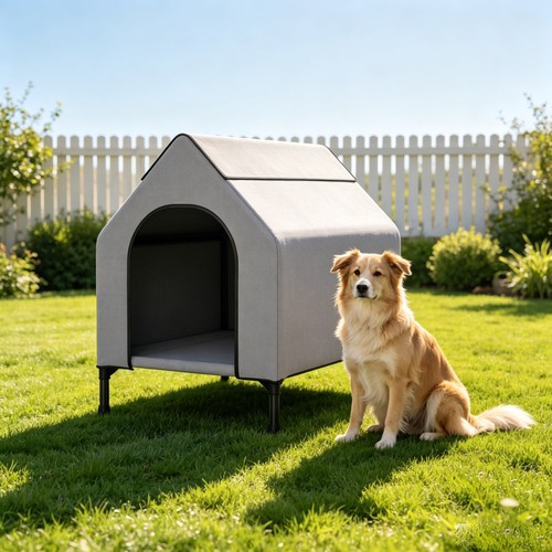 Large metal dog house - dog,