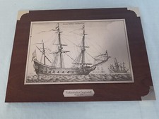 Vintage Framed Galleon Sailing