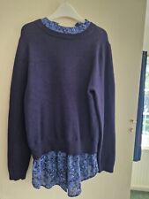 Next  Navy jumper with mock shirt underneath size medium