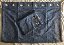 NEXT BLUE EYELET CURTAINS with Lining 135cm x 183cm Heavyweight Fabric Silver