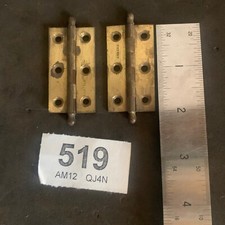 2 Antique Solid Brass Decorative Finial Cabinet Door Butt Hinges, 2 Inch 50mm