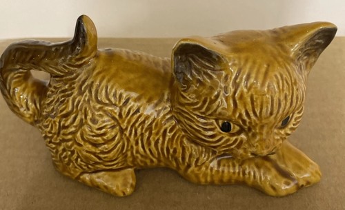 Vintage ceramic ginger cat - ceramic,