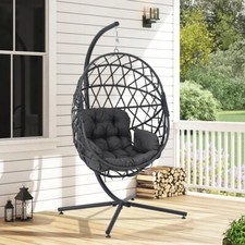 Large PE Rattan Swing Egg