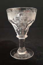 A Small John Walsh Fruiting Vine Engraved Cordial Liqueur Glass. c1930