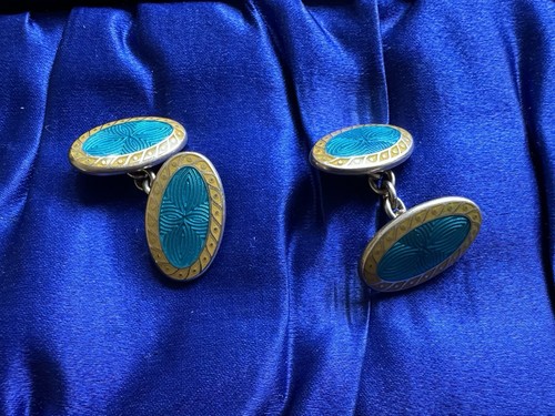 Vintage sterling silver - silver, blue