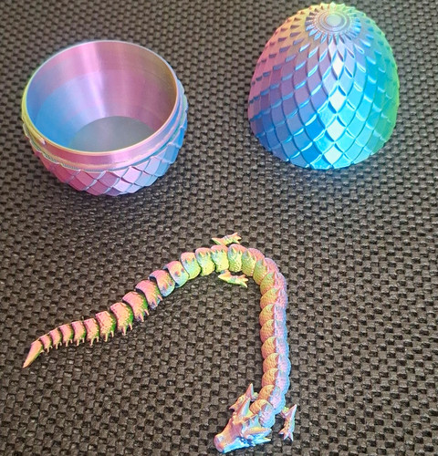 Iridescent rainbow dragon - rainbow, egg