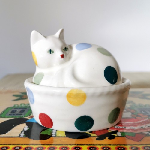 Polka dot small cat basket - polka,