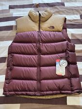BNWT The North Face Mens Nuptse 2 Vest/Gilet - Medium - Gold/Plum (RARE)