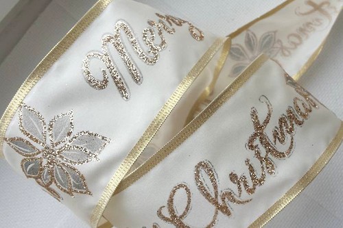 65mm wired christmas ribbon - 1m,