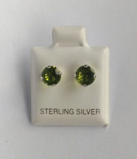 6mm Round Peridot CZ Sterling
