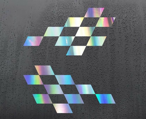 Chequered holographic vinyl - 2x,