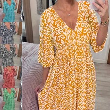 Ladies Summer Floral V-Neck