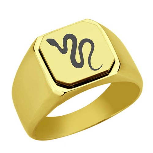 Snake stainless steel signet - snake,