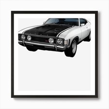 MDMX1-106-WT. Ford Falcon XA GT Cou Framed Wall Art Poster Canvas Print Picture