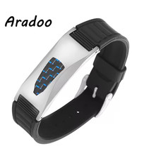 ARADOO Silicone Carbon Fibre Bracelet 7-in-1 Magnetic Sports Bracelet Wristband