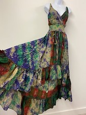 Plus Size Dress Silk Indian Fairy Vintage Boho Maxi Gypsy Spiritual Wicca Hippie