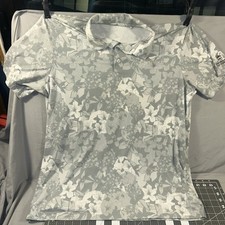 Puma Tournament Edition Golf Polo Men's Size XL Floral Pattern Quarry Grey