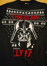 Mens Darth Vader Black Christmas Jumper Size M 38-40 Primark