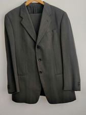 Armani Collezioni Charcoal Grey Herringbone Wool Suit IT52 UK42 With W33 L31