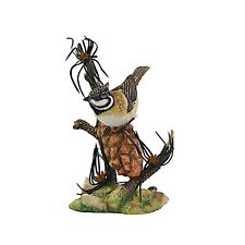 Boehm Bird, Crested Tit With Pinecone