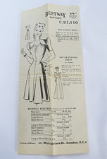 Vintage Sewing Pattern 1940s WW2 Era Bestway Womens Dress Ladies 40s 34" Bust