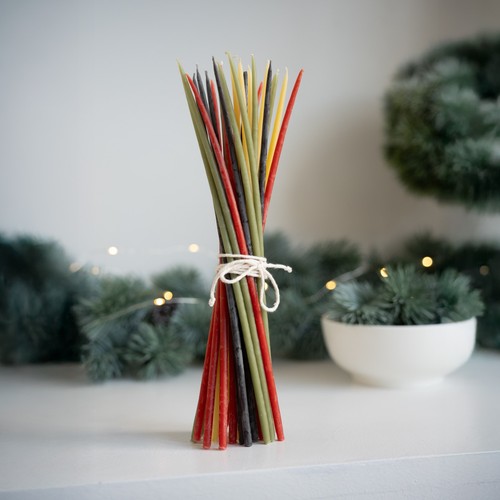 Colored beeswax taper candles - taper,