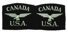 Uncut Pair of Royal Canadian Air Force (RCAF) U.S.A. Cloth Shoulder Titles #2