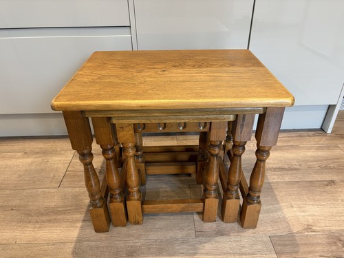 Vintage oak nest tables - vintage, of