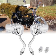Chrome skull rearview mirrors - skull,