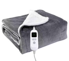 HEATED BLANKET THROW FLANNEL