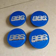 Set Of 4 BBS RS LM RZ Center Caps 70mm 09.24.030 Blue Silver 0924030 09.24.029 
