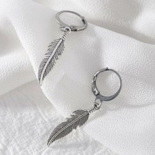 Punk Feather Pendant Hoop