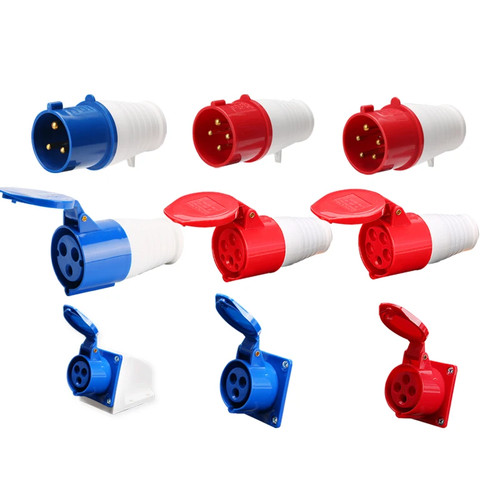 Industrial plug and socket - plug,