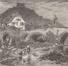 GERMANY. Wisper. ruins of Nollich 1903 old antique vintage print picture