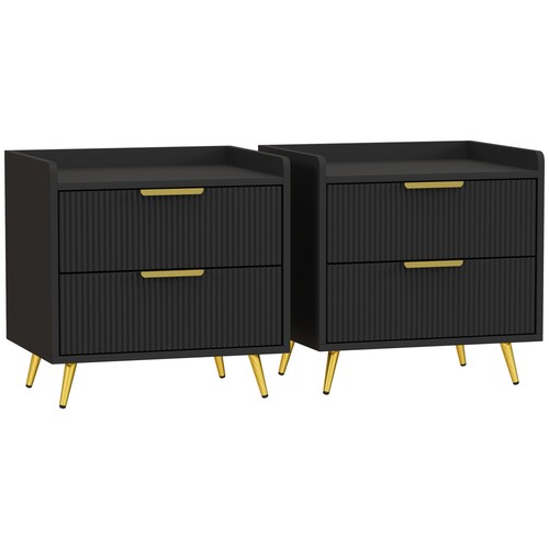 Homcom bedside table set - bedside, 2